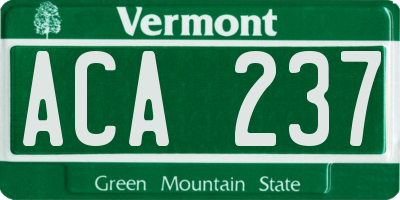VT license plate ACA237