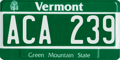 VT license plate ACA239