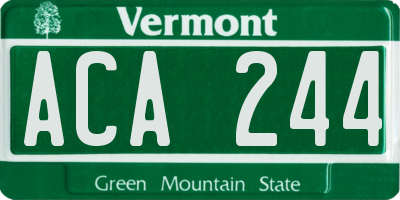 VT license plate ACA244