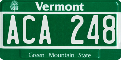 VT license plate ACA248
