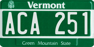 VT license plate ACA251