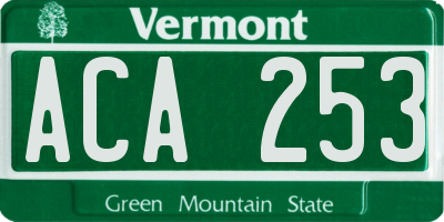 VT license plate ACA253