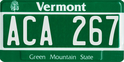 VT license plate ACA267