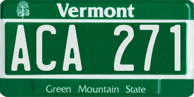 VT license plate ACA271