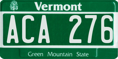 VT license plate ACA276