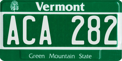 VT license plate ACA282