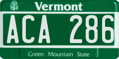 VT license plate ACA286