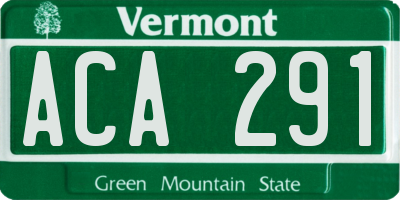 VT license plate ACA291