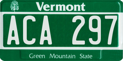 VT license plate ACA297