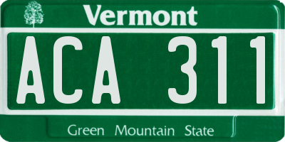 VT license plate ACA311