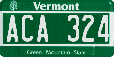 VT license plate ACA324