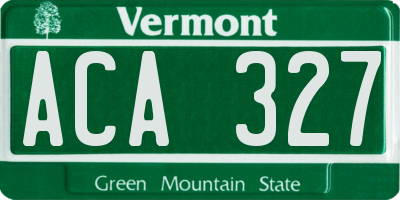 VT license plate ACA327
