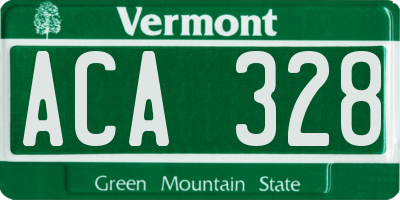 VT license plate ACA328