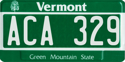 VT license plate ACA329