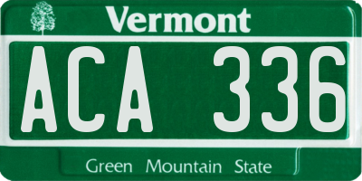 VT license plate ACA336