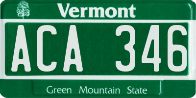 VT license plate ACA346