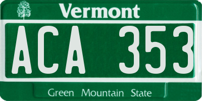 VT license plate ACA353