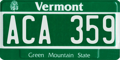 VT license plate ACA359