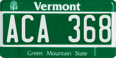 VT license plate ACA368