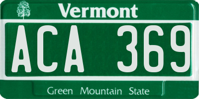 VT license plate ACA369