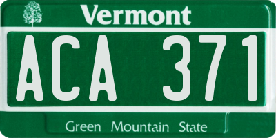 VT license plate ACA371