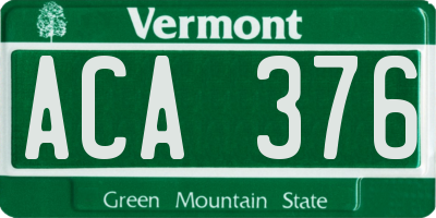 VT license plate ACA376