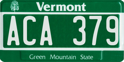 VT license plate ACA379