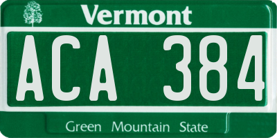 VT license plate ACA384