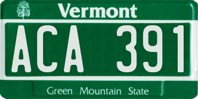 VT license plate ACA391