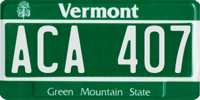 VT license plate ACA407