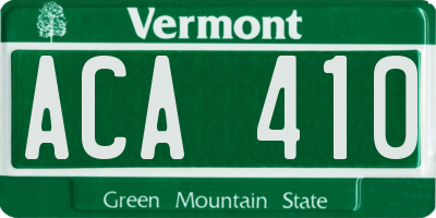 VT license plate ACA410