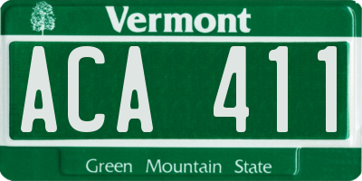 VT license plate ACA411