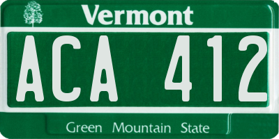 VT license plate ACA412