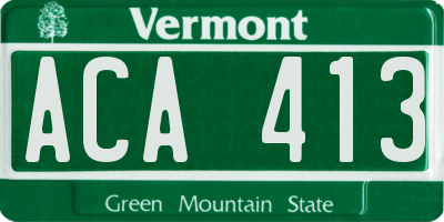 VT license plate ACA413
