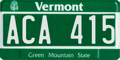 VT license plate ACA415