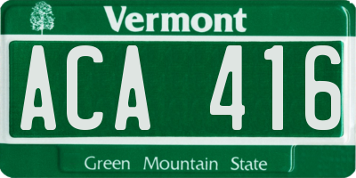 VT license plate ACA416