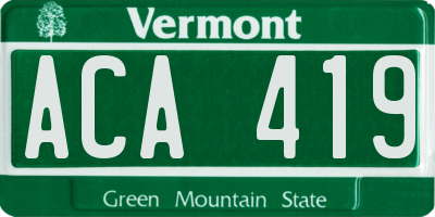 VT license plate ACA419