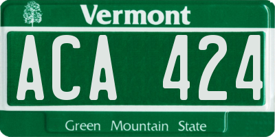 VT license plate ACA424