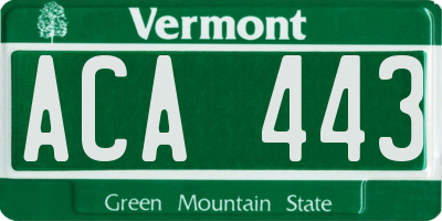 VT license plate ACA443