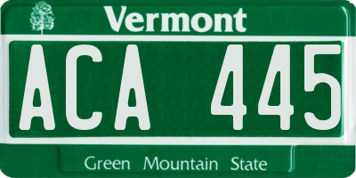 VT license plate ACA445