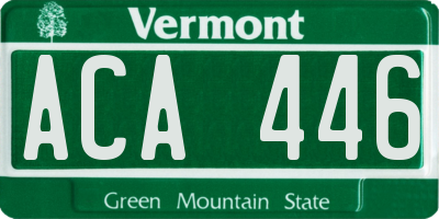 VT license plate ACA446