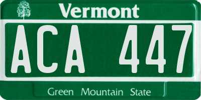 VT license plate ACA447
