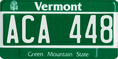 VT license plate ACA448