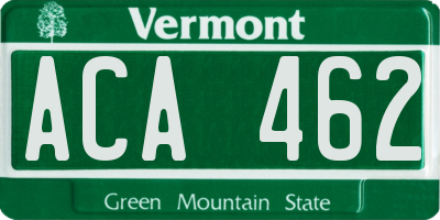 VT license plate ACA462