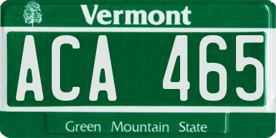 VT license plate ACA465