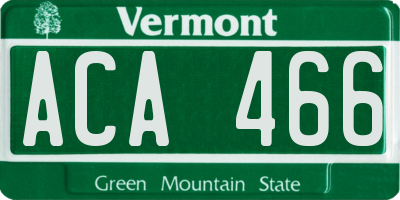 VT license plate ACA466