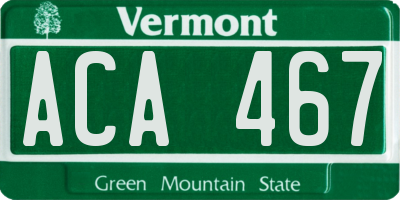 VT license plate ACA467