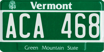 VT license plate ACA468