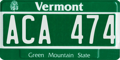 VT license plate ACA474
