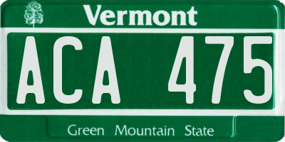 VT license plate ACA475